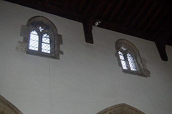 The clerestory on the north side of the nave August 2011